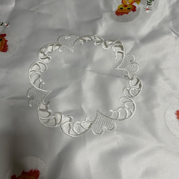 Elegant Easter Round Dining tablecloth Lace  Embroidered Holiday - Picture 6 of 12